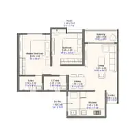 Kohinoor Avantara Wakad 2 BHK Floor Plan Image