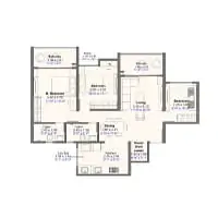 Avantara by Kohinoor 3 BHK Floor Plan Image
